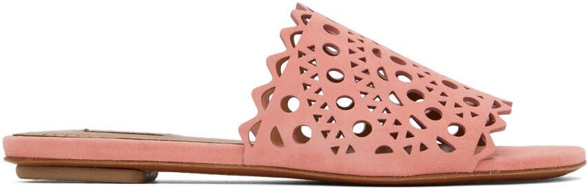 ALAÏA Pink Goatskin Mules - Picture 5