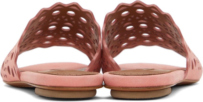 ALAÏA Pink Goatskin Mules