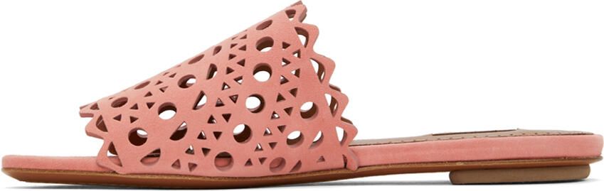 ALAÏA Pink Goatskin Mules - Picture 4