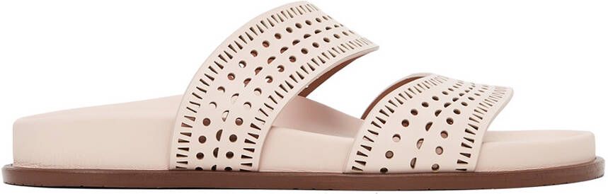 ALAÏA Pink Perforated Straps Sandals - Picture 5