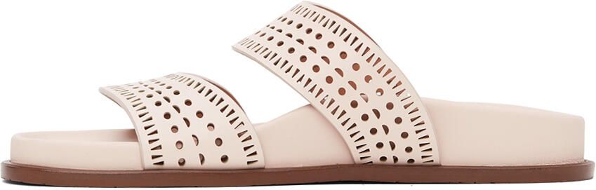 ALAÏA Pink Perforated Straps Sandals - Picture 4