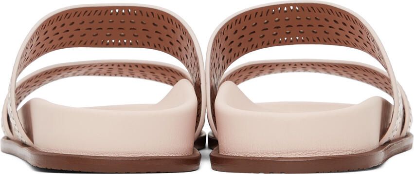 ALAÏA Pink Perforated Straps Sandals - Picture 2
