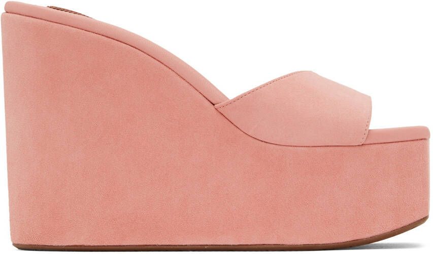 ALAÏA Pink Platform Wedge Mules - Picture 4