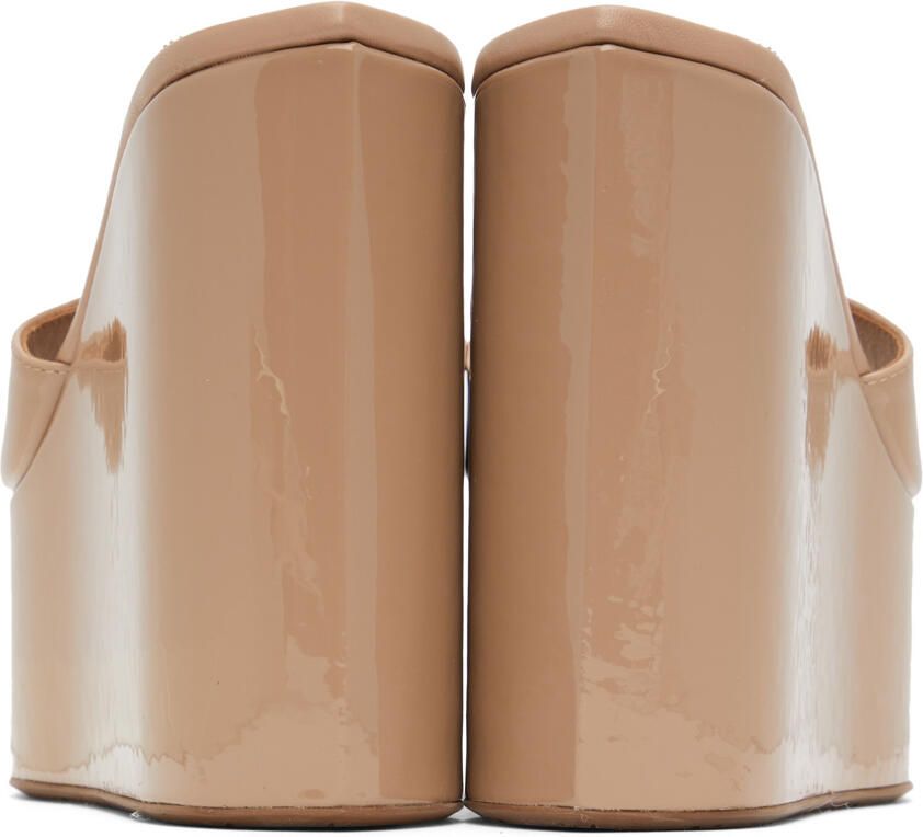 ALAÏA Pink Platform Wedge Mules