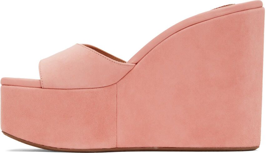 ALAÏA Pink Platform Wedge Mules - Picture 3