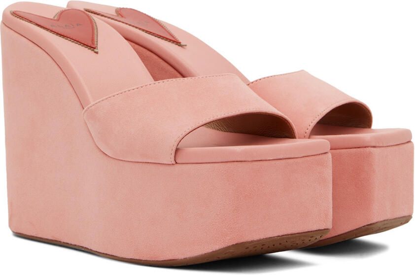 ALAÏA Pink Platform Wedge Mules - Picture 2