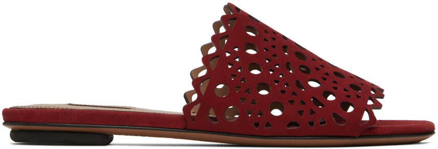 ALAÏA Red Vienne Mules - Picture 5