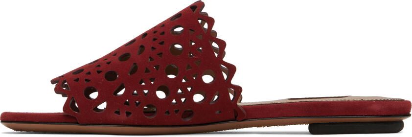 ALAÏA Red Vienne Mules - Picture 3