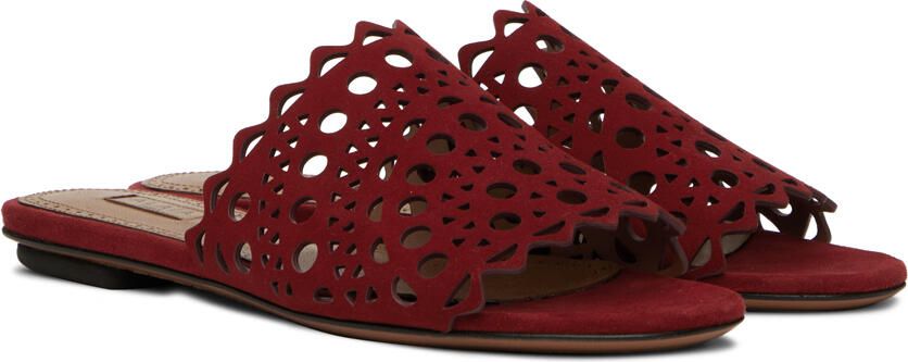 ALAÏA Red Vienne Mules - Picture 2