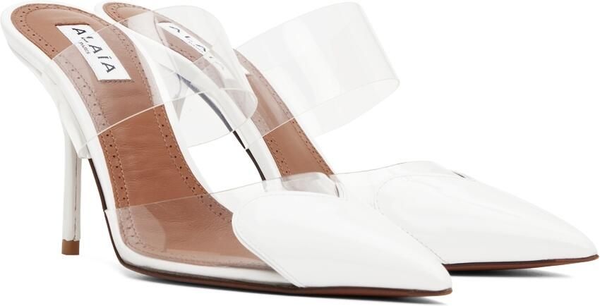ALAÏA White Coeur Heels - Picture 3