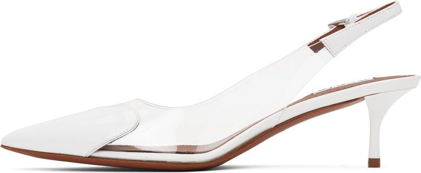 ALAÏA White 'Le Cœur' Mules - Picture 3