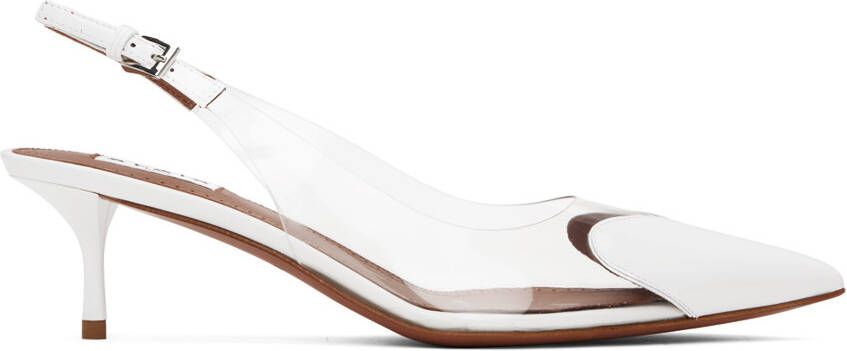 ALAÏA White 'Le Cœur' Mules - Picture 5