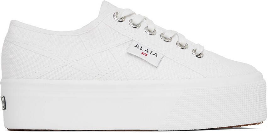 ALAÏA White Superga Edition Platform Sneakers - Picture 5