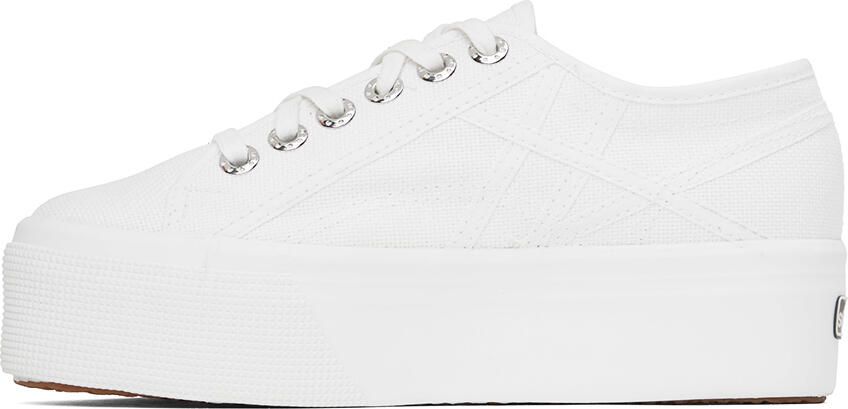 ALAÏA White Superga Edition Platform Sneakers - Picture 3