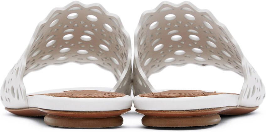 ALAÏA White Vienne Flat Mules