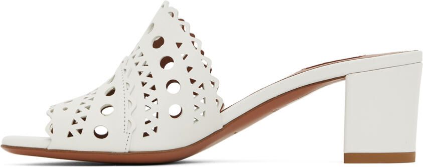 ALAÏA White Vienne Heeled Sandals - Picture 3