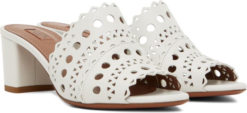 ALAÏA White Vienne Heeled Sandals - Picture 2