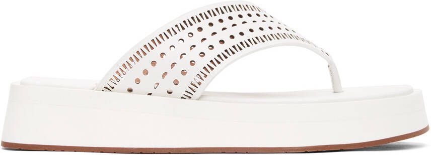 ALAÏA White Vienne Plastron Platform Sandals - Picture 5