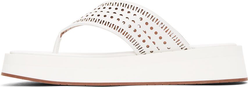 ALAÏA White Vienne Plastron Platform Sandals - Picture 4