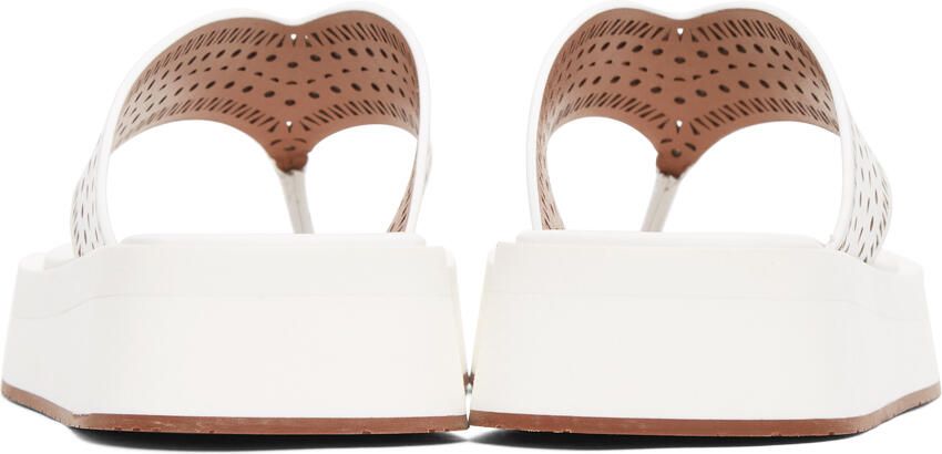 ALAÏA White Vienne Plastron Platform Sandals - Picture 2