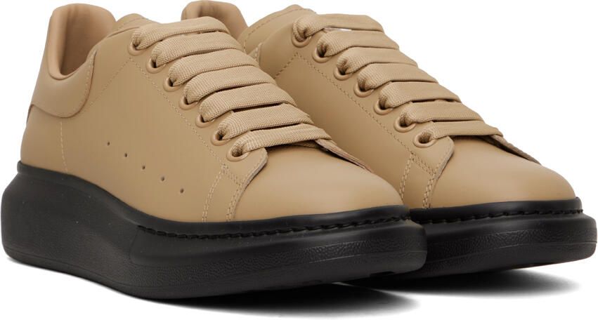 Alexander McQueen Beige & Black Oversized Sneakers - Picture 2