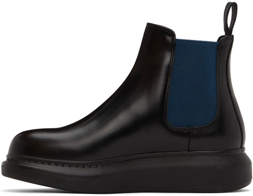 Alexander McQueen Black & Blue Hybrid Ankle Boots - Picture 3