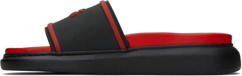 Alexander McQueen Black & Red Logo Pool Slides - Picture 3