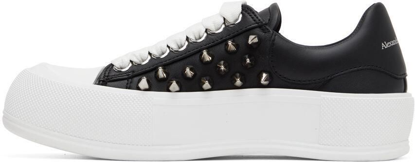 Alexander McQueen Black & White Deck Plimsoll Sneakers - Picture 3