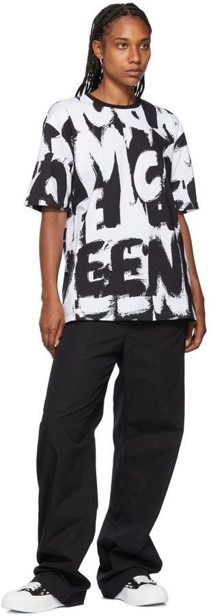 Alexander McQueen Black & White Deck Plimsoll Sneakers - Picture 4