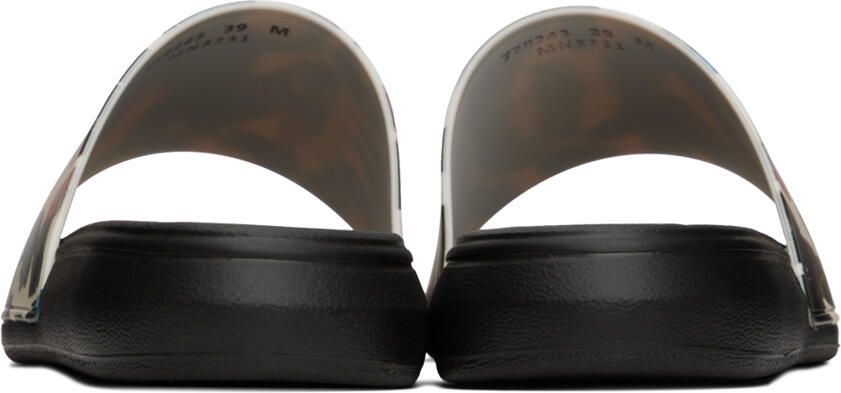 Alexander McQueen Black & White Graffiti Slides