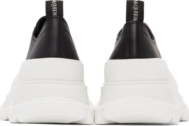 Alexander McQueen Black & White Leather Tread Slick Sneakers - Picture 4
