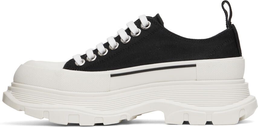 Alexander McQueen Black & White Slick Sneakers - Picture 3