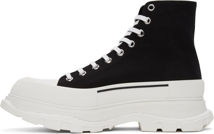 Alexander McQueen Black & White Tread Slick Hi Sneakers - Picture 4