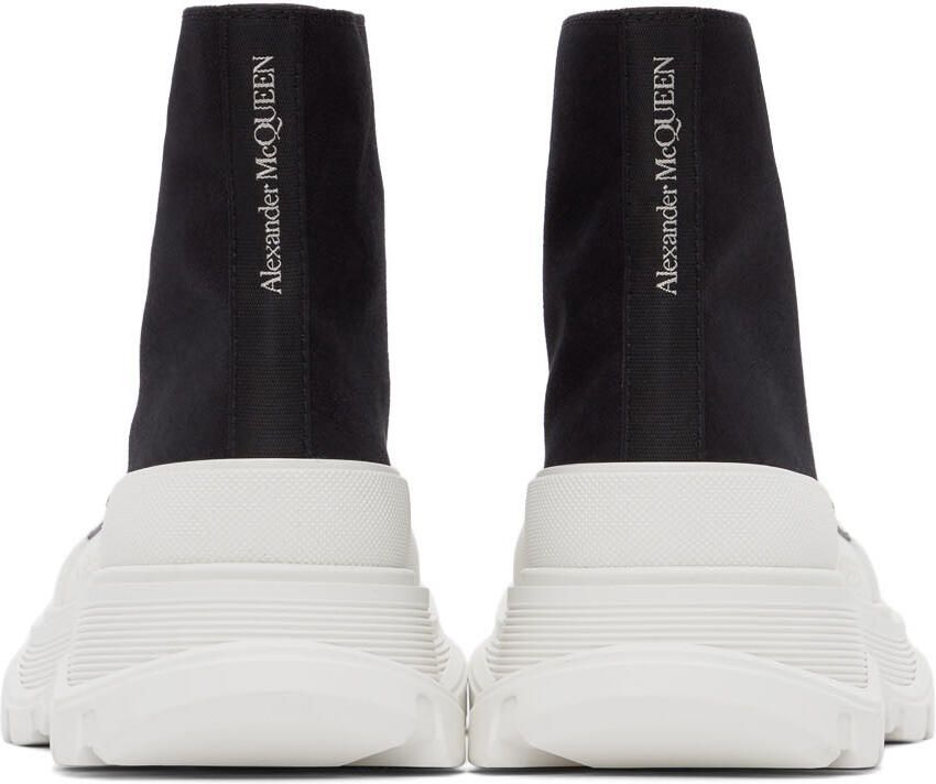 Alexander McQueen Black & White Tread Slick High Sneakers