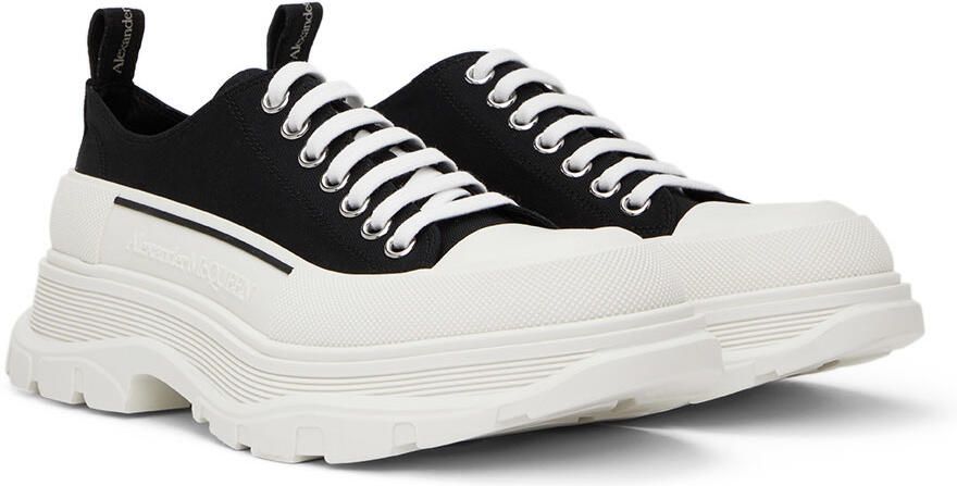 Alexander McQueen Black & White Tread Slick Sneakers - Picture 2