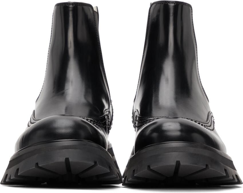 Alexander McQueen Black Brogue Boots - Picture 2