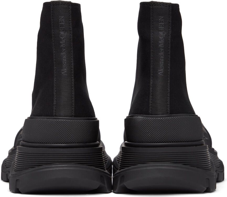 Alexander McQueen Black Canvas Tread Slick High Sneakers