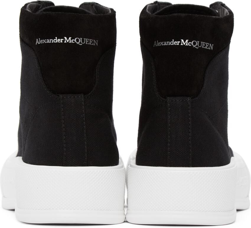 Alexander McQueen Black Deck Plimsoll High Top Sneakers