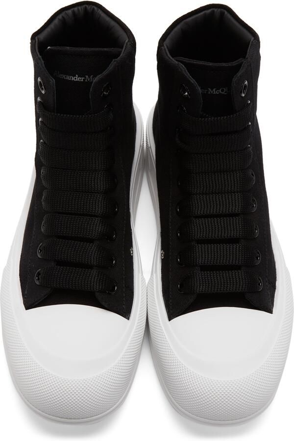 Alexander McQueen Black Deck Plimsoll High Top Sneakers - Picture 3