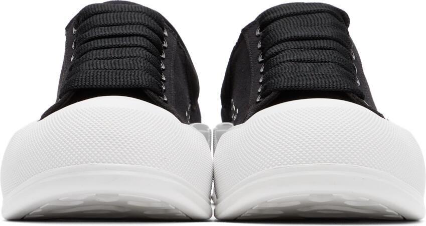 Alexander McQueen Black Deck Plimsoll Sneakers - Picture 3