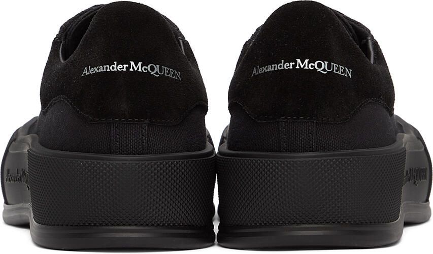 Alexander McQueen Black Deck Plimsoll Sneakers