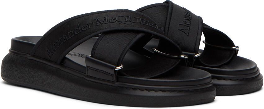 Alexander McQueen Black Embroidered Sandals - Picture 2