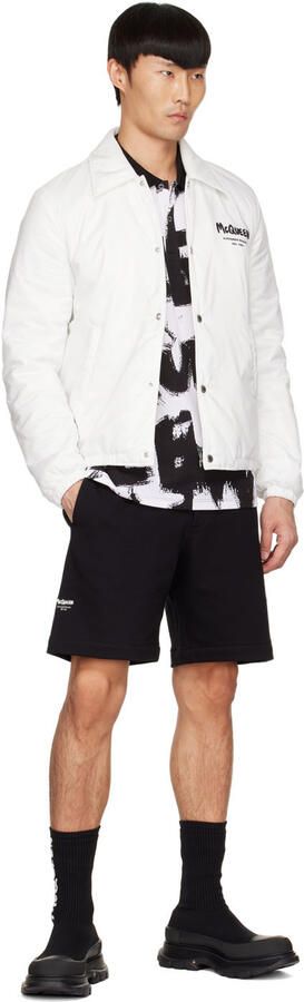 Alexander McQueen Black Knit Graffiti Tread Slick Sneakers - Picture 4