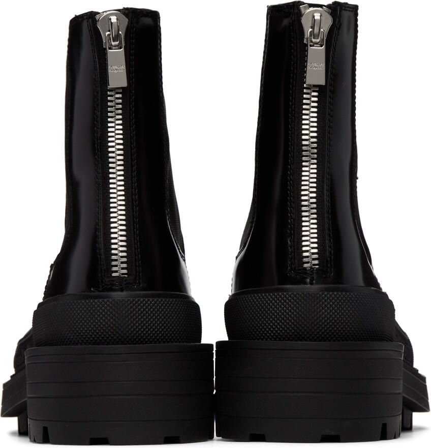 Alexander McQueen Black Leather Chelsea Boots