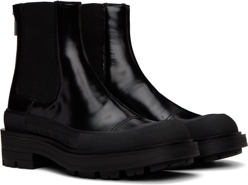 Alexander McQueen Black Leather Chelsea Boots - Picture 2