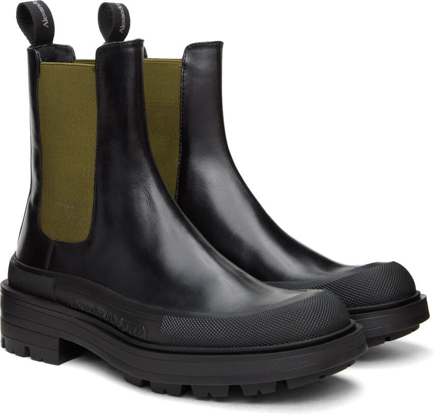 Alexander McQueen Black Leather Chelsea Boots