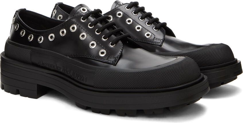 Alexander McQueen Black Leather Derbys - Picture 2