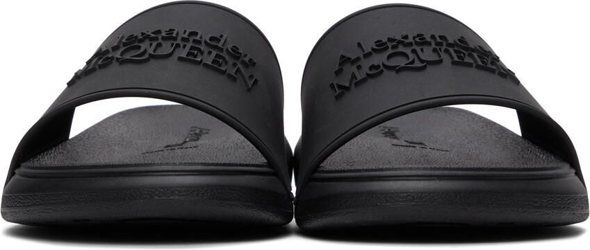 Alexander McQueen Black Logo Pool Slides - Picture 2