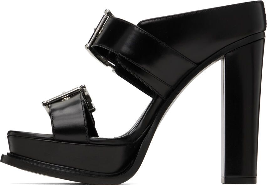 Alexander McQueen Black Platform Buckle Heeled Sandals - Picture 3