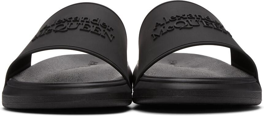 Alexander McQueen Black Pool Slides - Picture 3